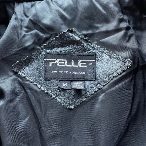 🔥Vintage 90s Pelle New York Milano Classic Seam Leather Jacket Oversized Baggy - Picture 13 of 16